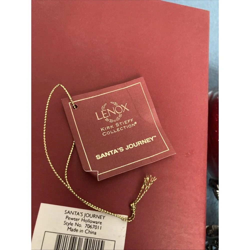 CIB Lenox Kirk Stieff Collection Santa's Journey Pewter Holloware Ornament